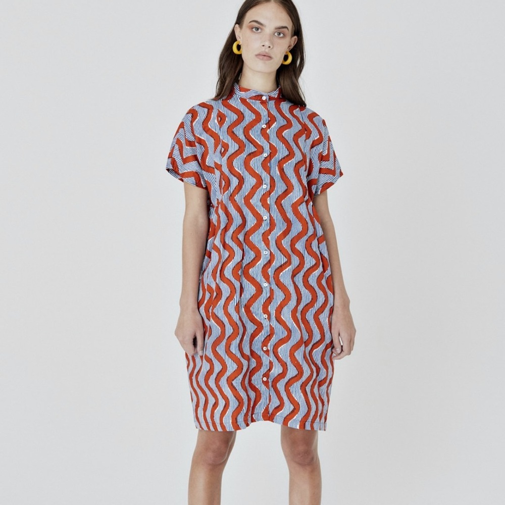 Osei Duro Bata Dress in Zig Zag - Large, Like New